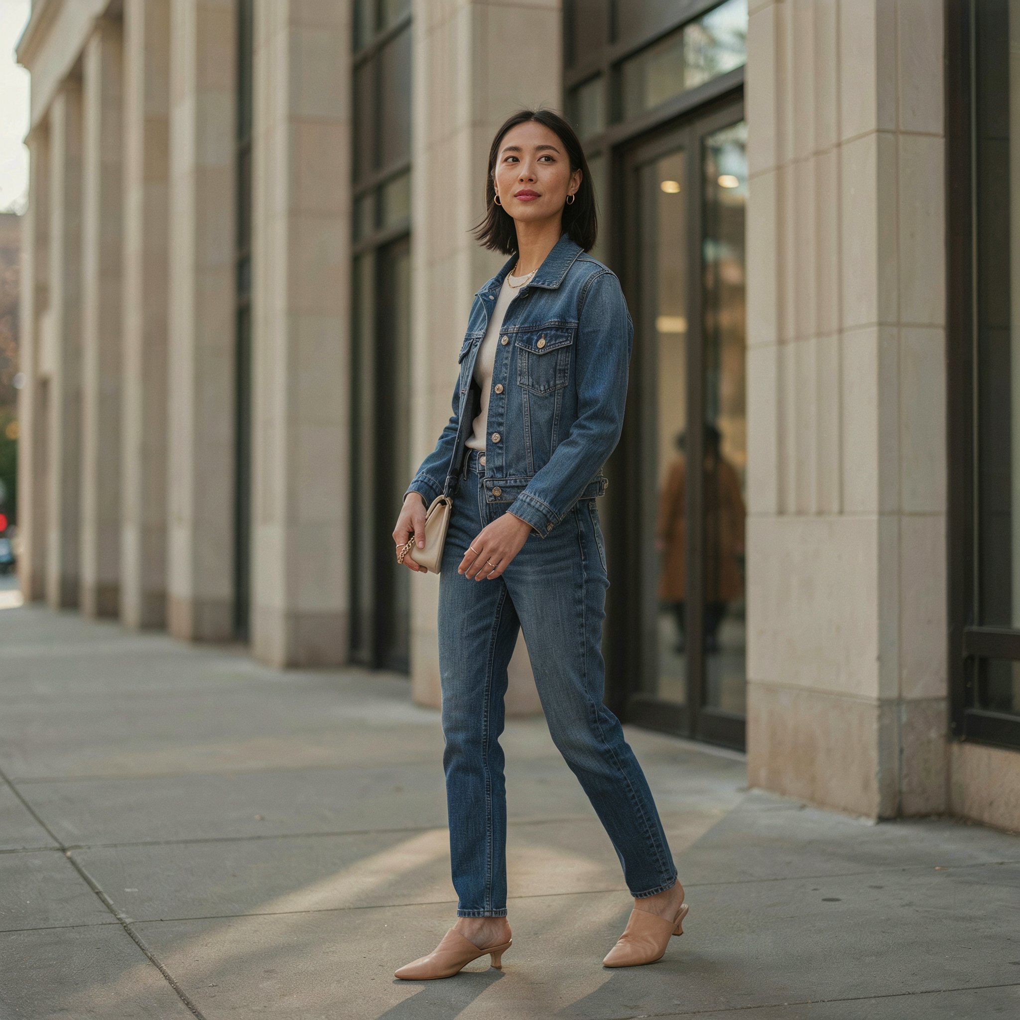 Modern double denim outfit inspiration