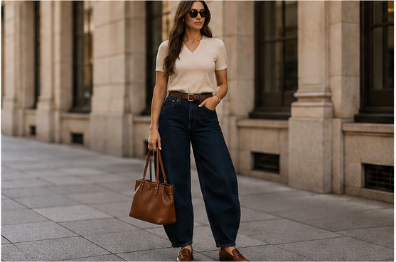 Wide-leg trousers modern street style outfit